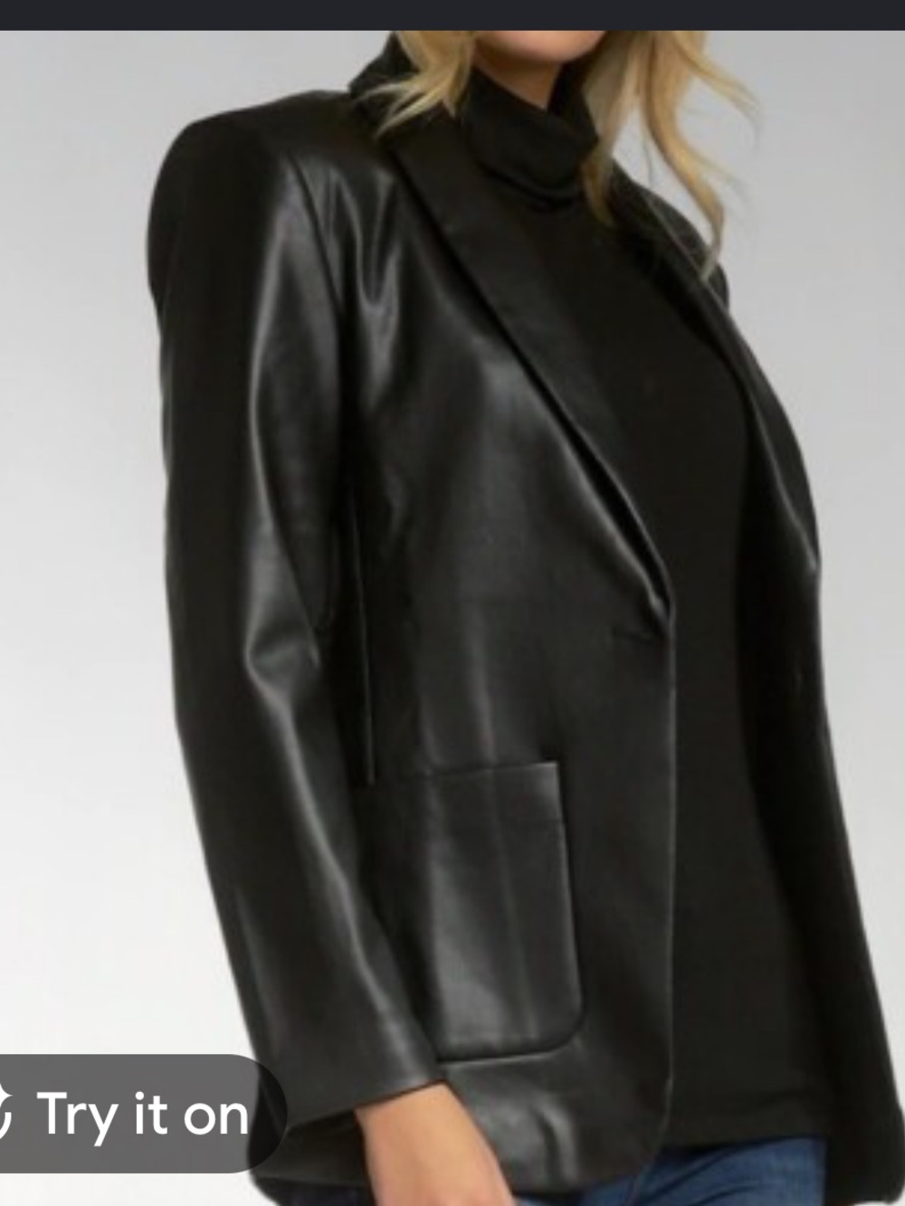 Elan classic faux leather blazer small